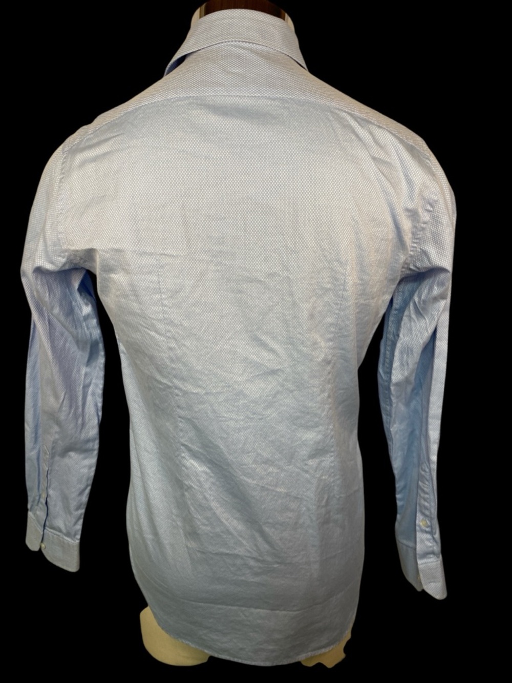 Zara Man Tailored Fit Pale Blue Patterned Dress Shirt Men’s Medium - Picture 2 of 4